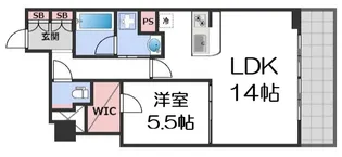 RJR堺筋本町タワー【7階】の間取り