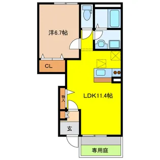 岐阜県大垣市禾森町2【アパート】の間取り