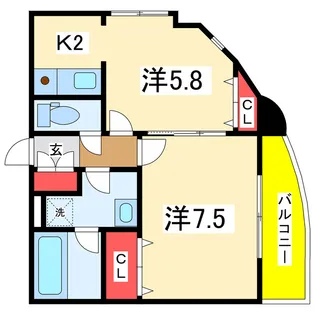 コートプリエール【5階】の間取り