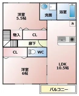 アビタシオンプリュネII【2階】の間取り