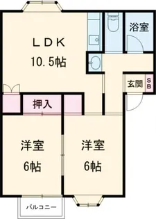 ロイヤルハイツB【2階】の間取り