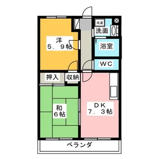 マンション磯田【3階】の間取り