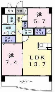 香川県高松市木太町【マンション】の間取り