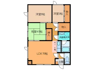 飛田ハイツ A棟【3階】の間取り
