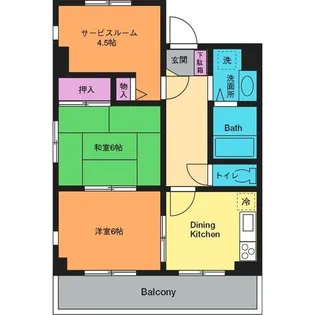 大六天やまよしマンション【1階】の間取り