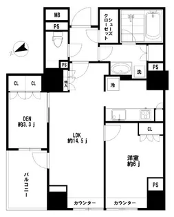 パークホームズ市谷薬王寺セントガレリア【3階】の間取り