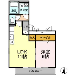 福岡県久留米市津福今町【アパート】の間取り