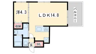 京都府京都市北区上賀茂豊田町【マンション】の間取り