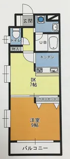 1DKの間取り画像
