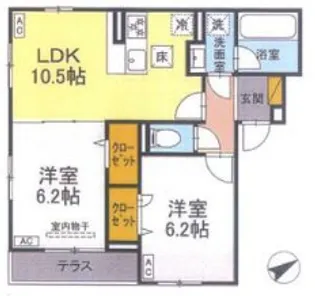 千葉県習志野市谷津7【アパート】の間取り