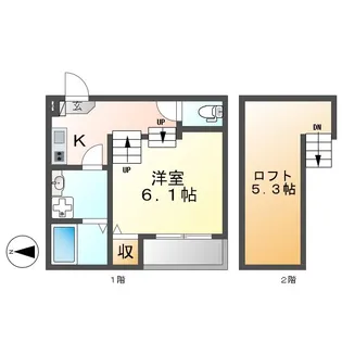 1Kの間取り画像