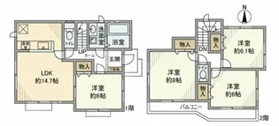 神奈川県相模原市南区磯部【一戸建】の間取り
