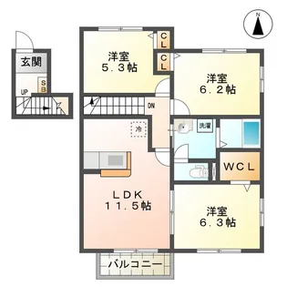 マルベリーハイツ【2階】の間取り