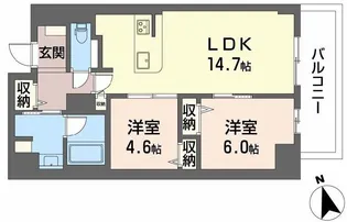 大阪府大阪市西区南堀江4【マンション】の間取り