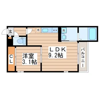 GRANDTIC La Luna【2階】の間取り