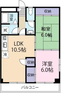 ヴィラ・アンソレイエ脇町II【6階】の間取り