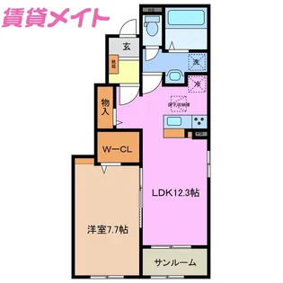 ベルメゾン シャトン I【1階】の間取り