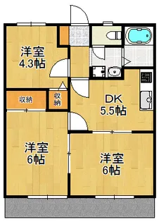 神奈川県横浜市港北区綱島西6【アパート】の間取り
