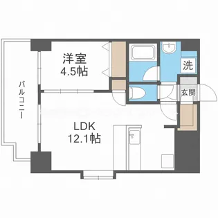 スプランディッド阿倍野【5階】の間取り