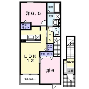 茨城県笠間市鯉淵【アパート】の間取り