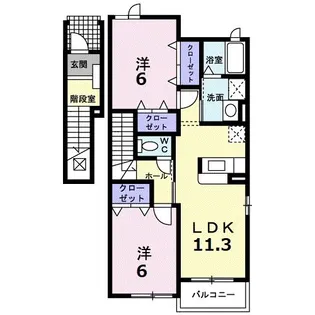 シャトール・タカ I【2階】の間取り