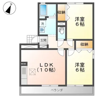 レジデンスサニー【2階】の間取り