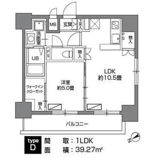 カスタリア三ノ輪【5階】の間取り