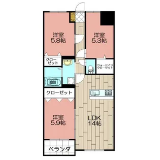 サンビル守恒【3階】の間取り