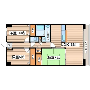 フラッツ富沢【5階】の間取り