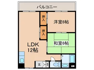 シャト-森岡【1階】の間取り