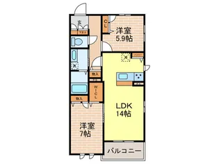 Le Ciel Shukugawa【3階】の間取り