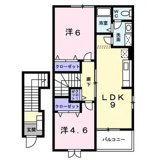 ポム・ド・テールB【2階】の間取り