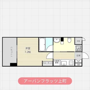 アーバンフラッツ上町【6階】の間取り