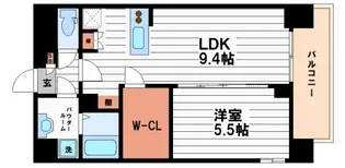 パークス堺筋本町【9階】の間取り