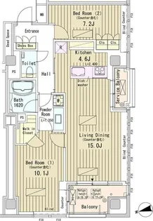 パークアクシス御成門【19階】の間取り