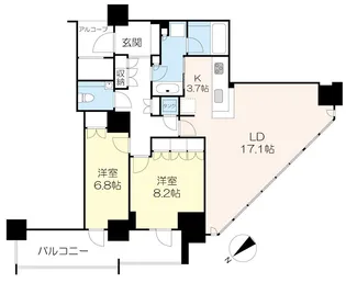 ビーコンタワーレジデンス【9階】の間取り