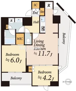 ザ・パークハビオ荏原中延プレイス【14階】の間取り
