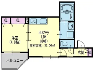 クリエオーレ生江II【3階】の間取り
