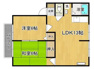 サニーヒルB【2階】の間取り