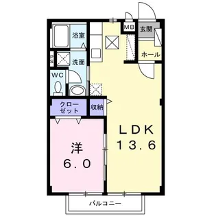 ミサキハイツII【1階】の間取り