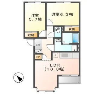 ハピネスゆかり【1階】の間取り