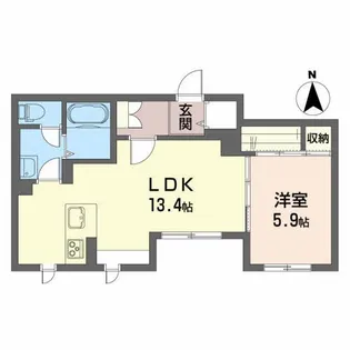 メゾンマスト青柳【1階】の間取り