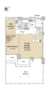 シティハウス国立テラス【6階】の間取り