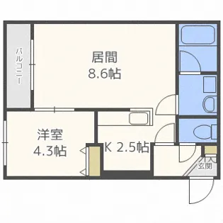 フェリシアコート【3階】の間取り