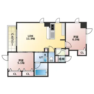 フルリール美香保【6階】の間取り