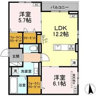 CLASSEUM仙台小田原 II【2階】の間取り