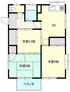 梅田川ハイツA棟【2階】の間取り
