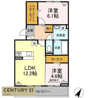 カーサ・ドマーニA棟【2階】の間取り