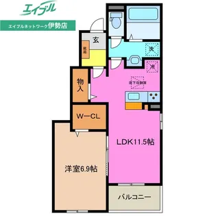 ラ・ルミエール A【1階】の間取り
