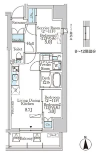 パークアクシス浅草田原町ガーデン【12階】の間取り